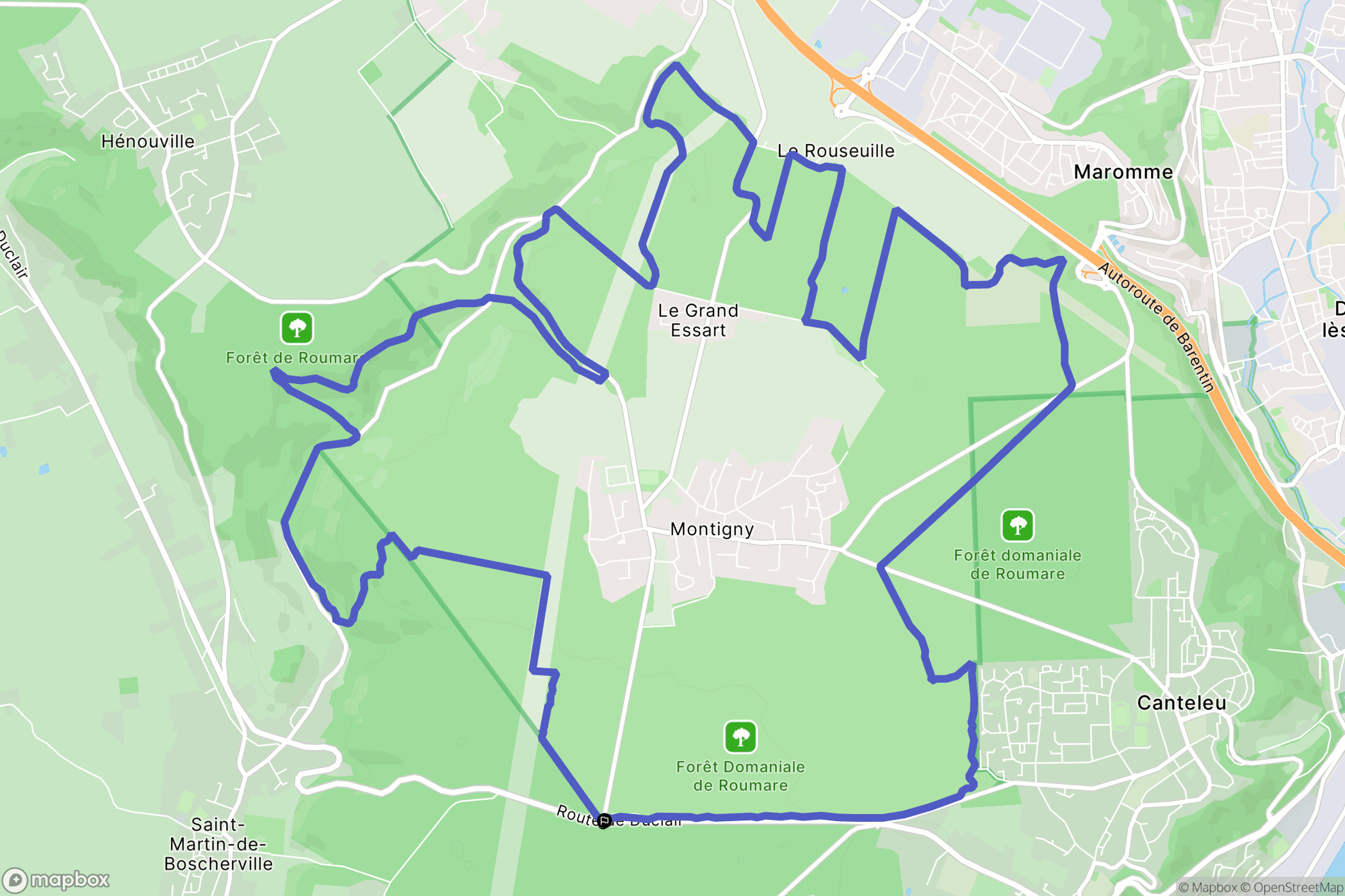 Canteleu : carte du parcours de randonnée - France