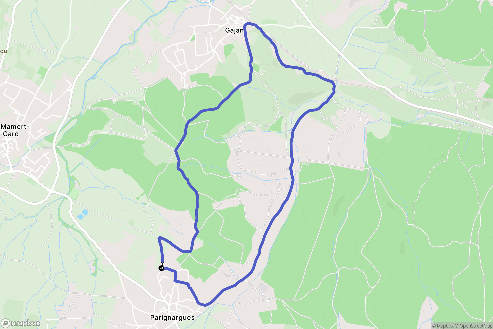 Parignargues : carte du parcours de randonnée - France