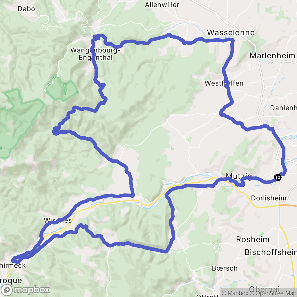 Molsheim : carte du parcours de randonnée - France