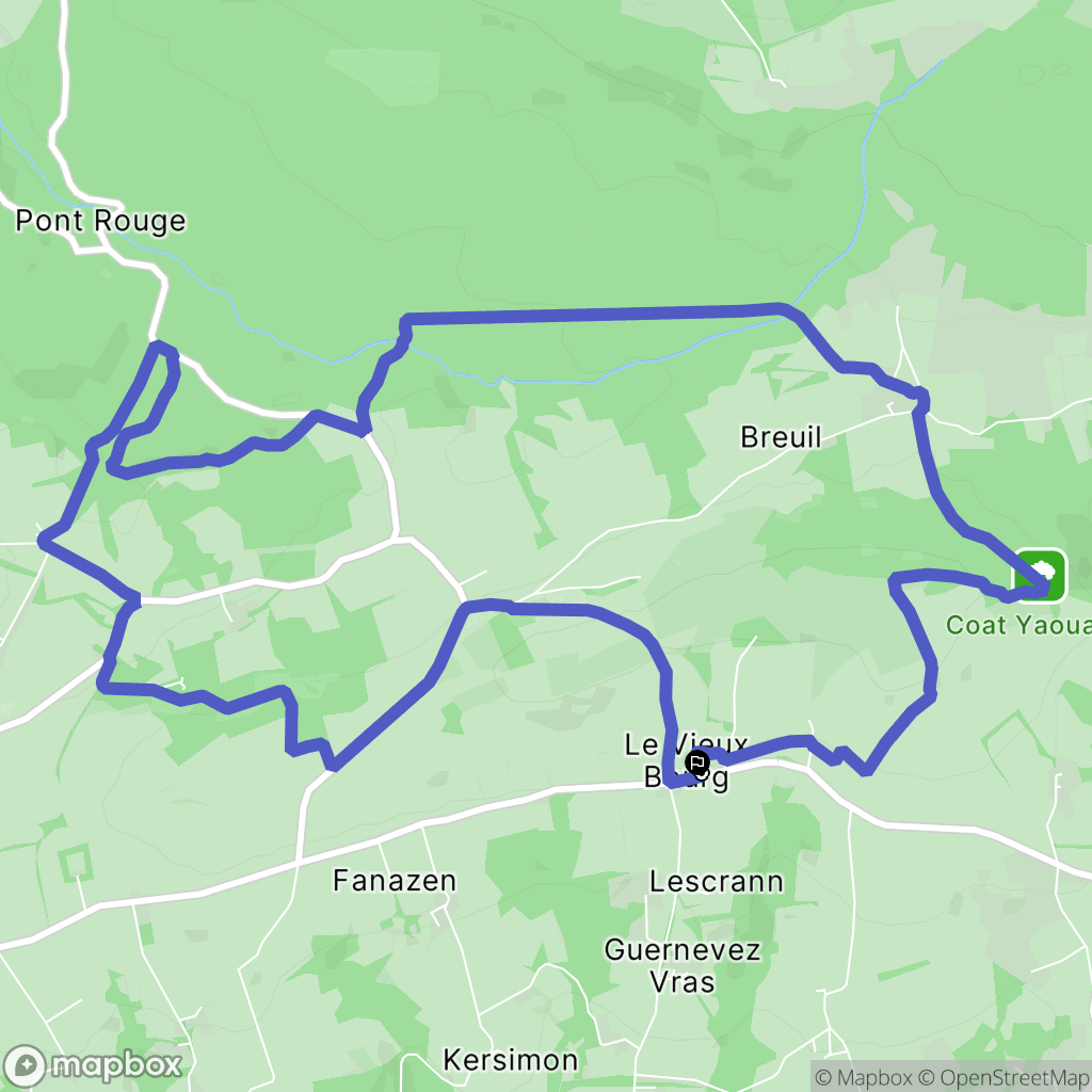 Pont-de-Buis-lès-Quimerch : carte du parcours de randonnée - France