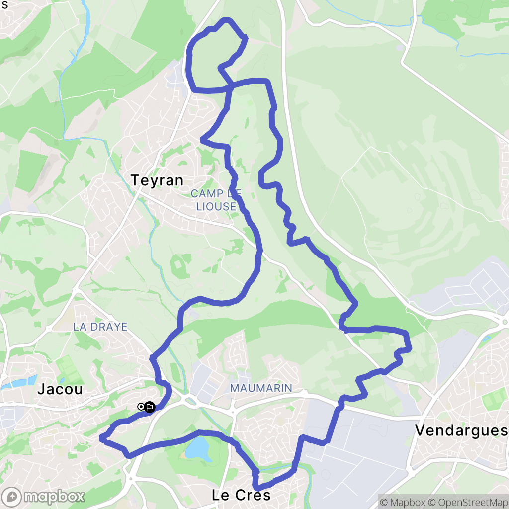 Jacou : carte du parcours de randonnée - France
