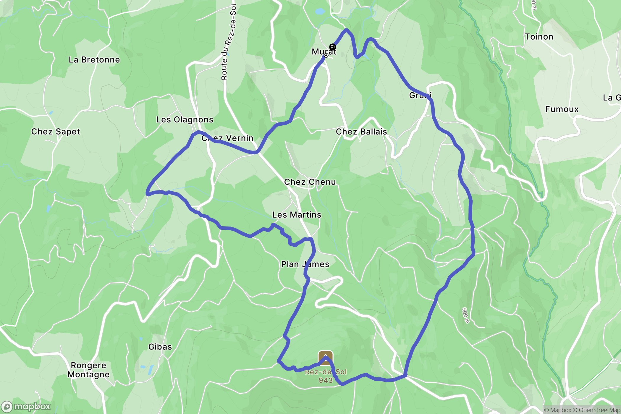 Lachaux : carte du parcours de randonnée - France
