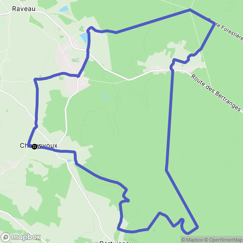 Champvoux : carte du parcours de randonnée - France