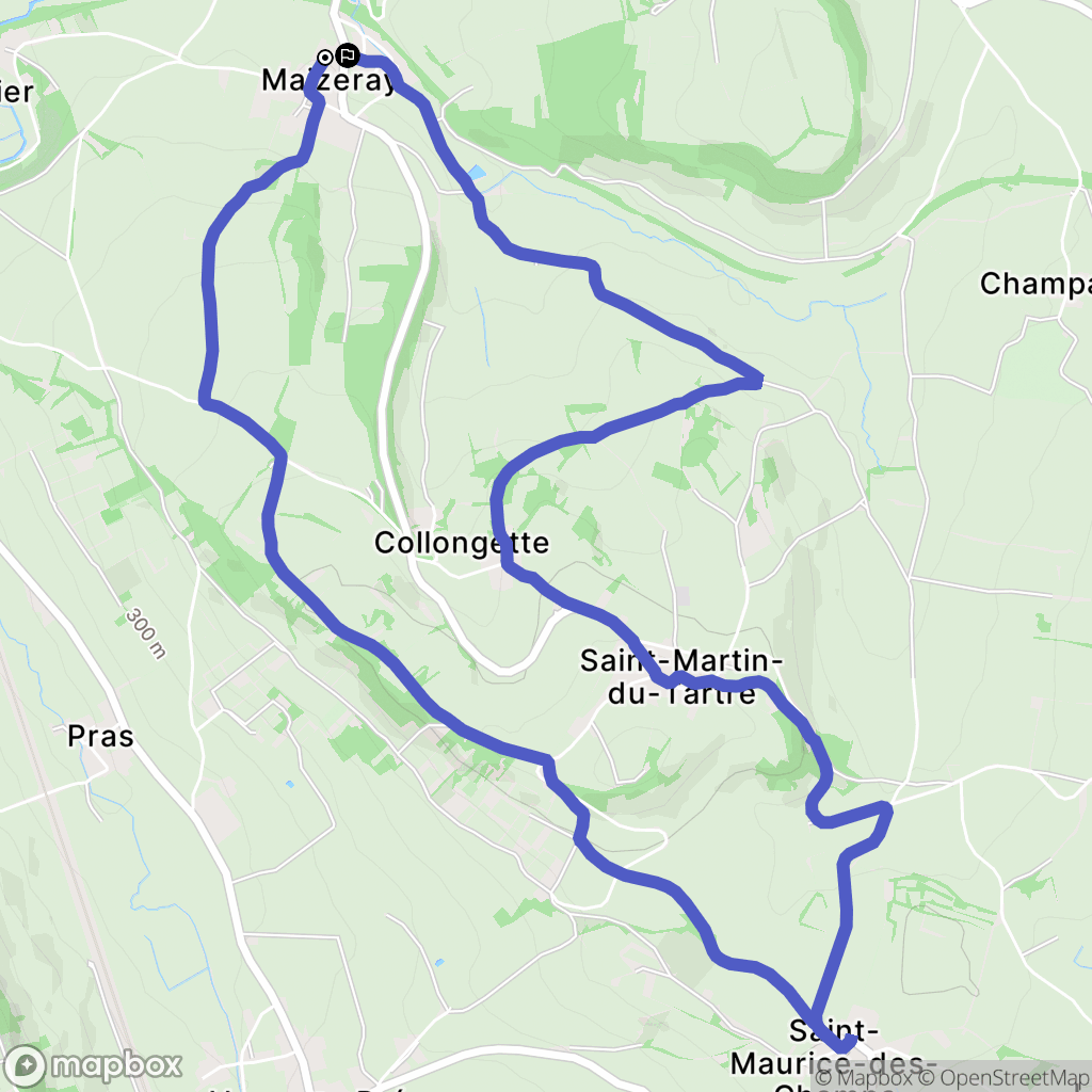 Saint-Martin-du-Tartre : carte du parcours de randonnée - France