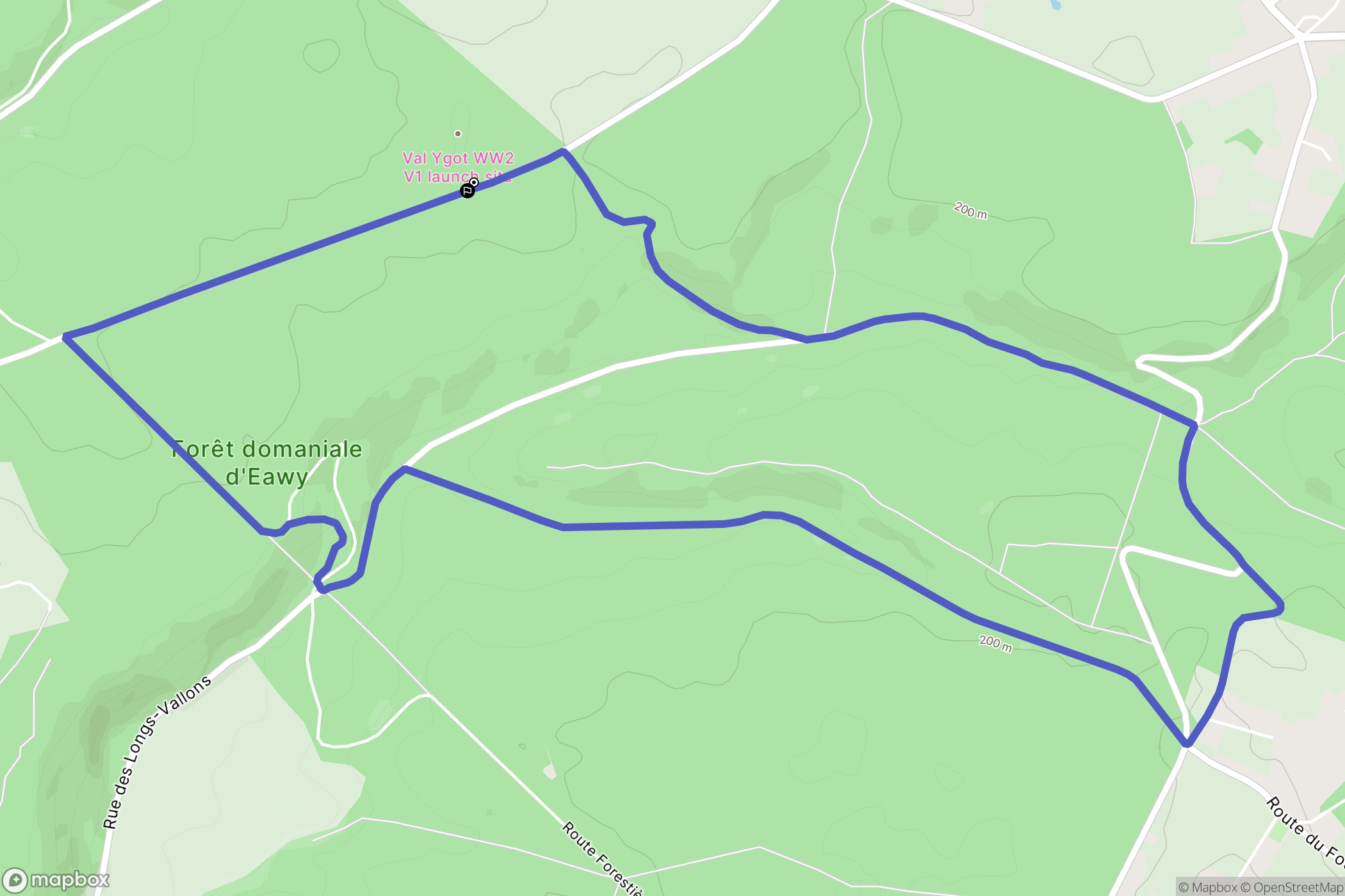 Ardouval : carte du parcours de randonnée - France