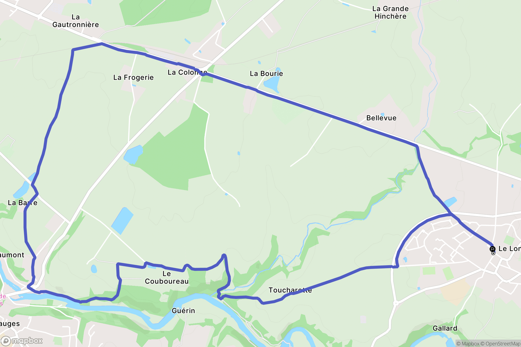 Sèvremoine : carte du parcours de randonnée - France