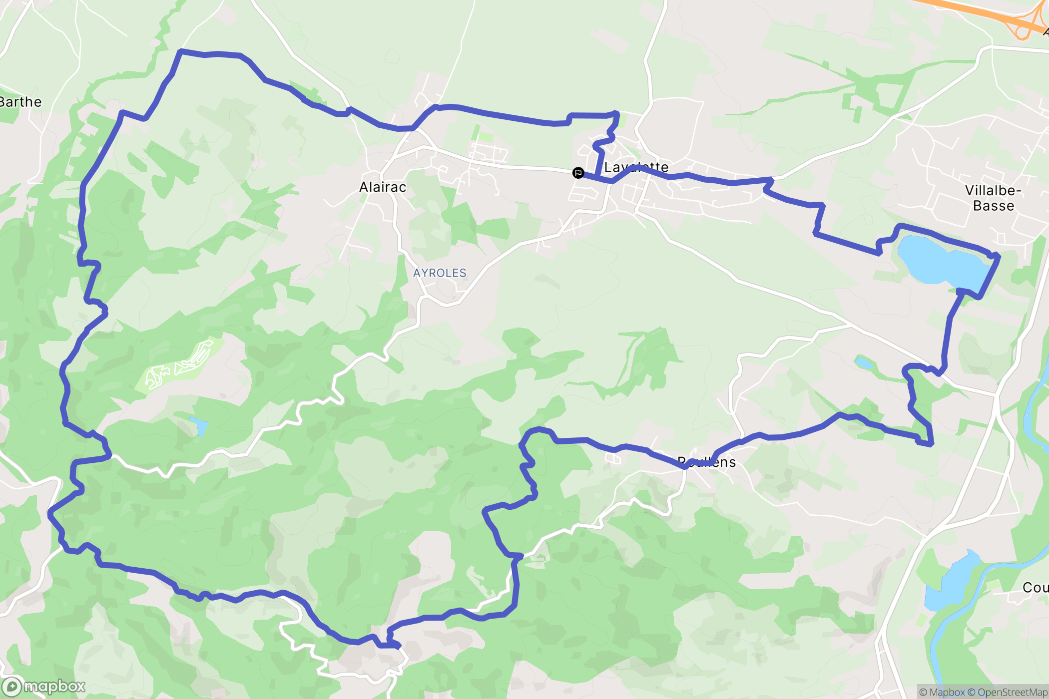 Lavalette : carte du parcours de randonnée - France