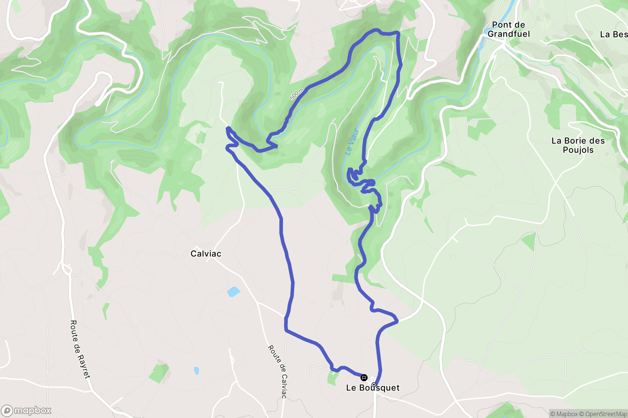 Cassagnes-Bégonhes : carte du parcours de randonnée - France