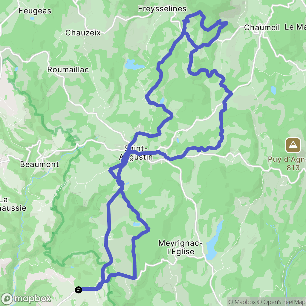Orliac-de-Bar : carte du parcours de randonnée - France