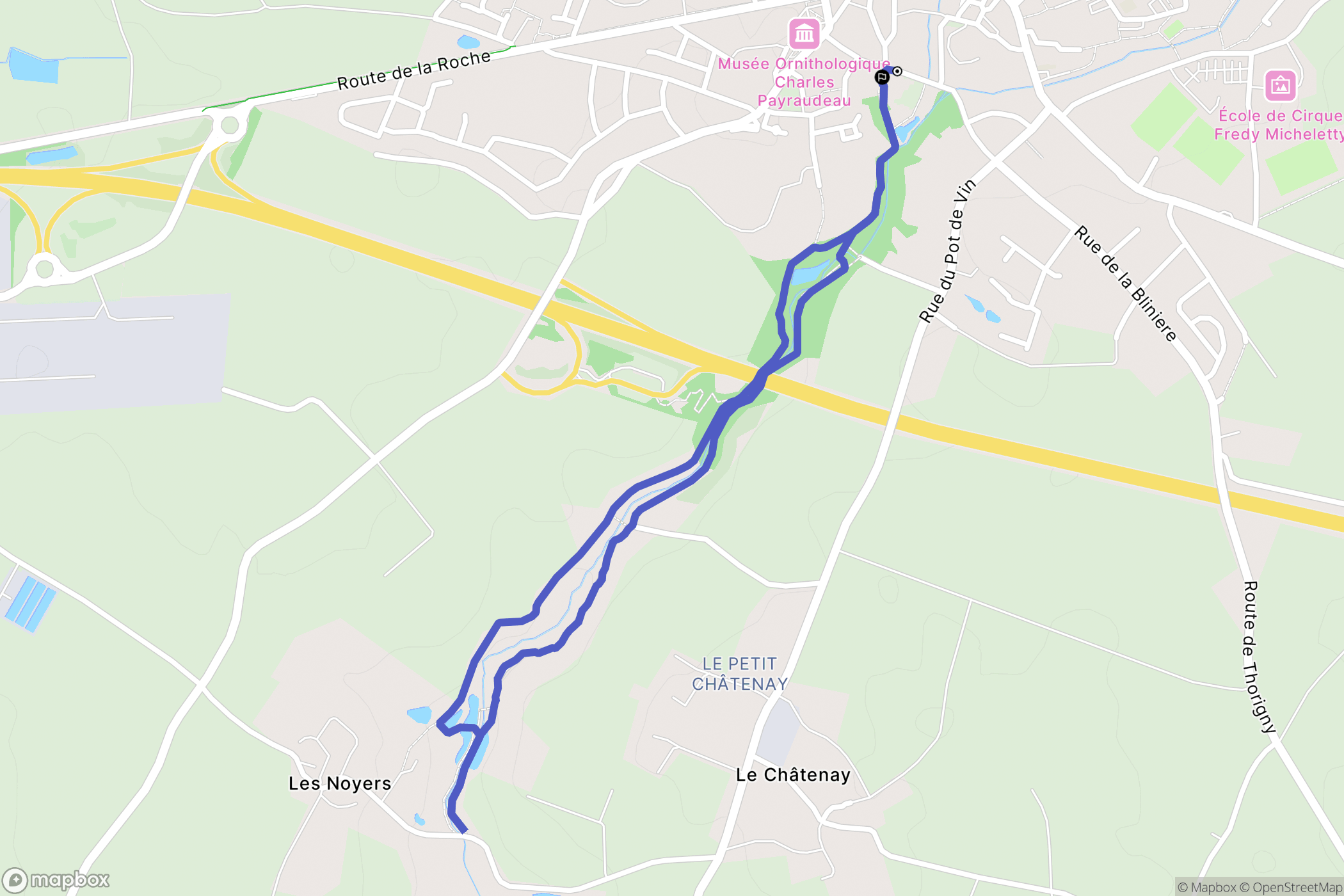 La Chaize-le-Vicomte : carte du parcours de randonnée - France