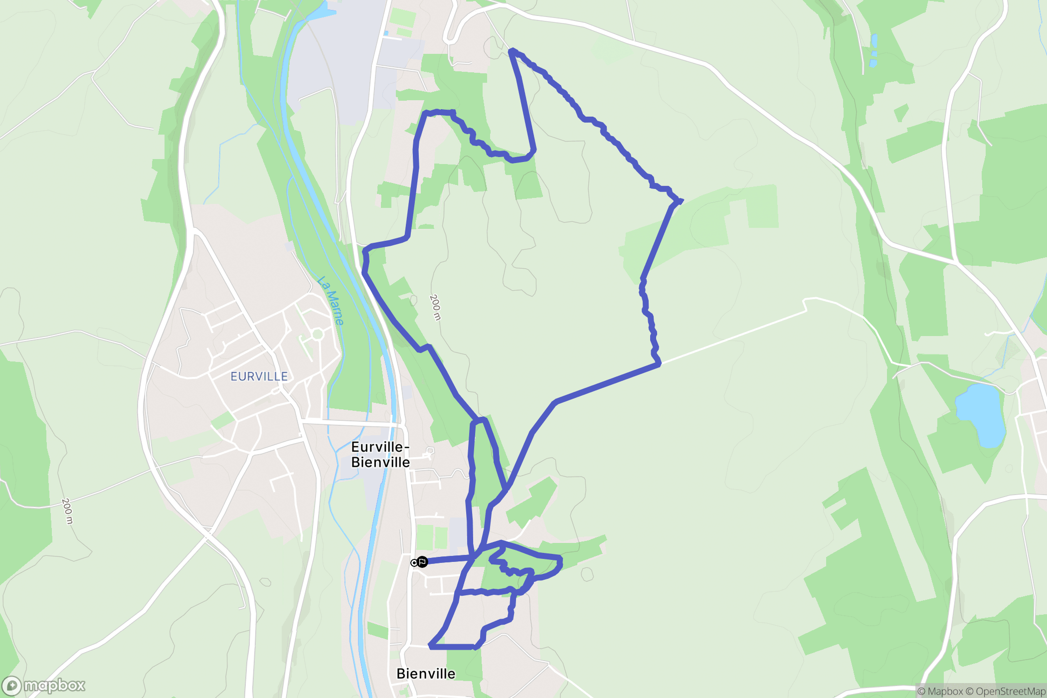 Eurville-Bienville : carte du parcours de randonnée - France