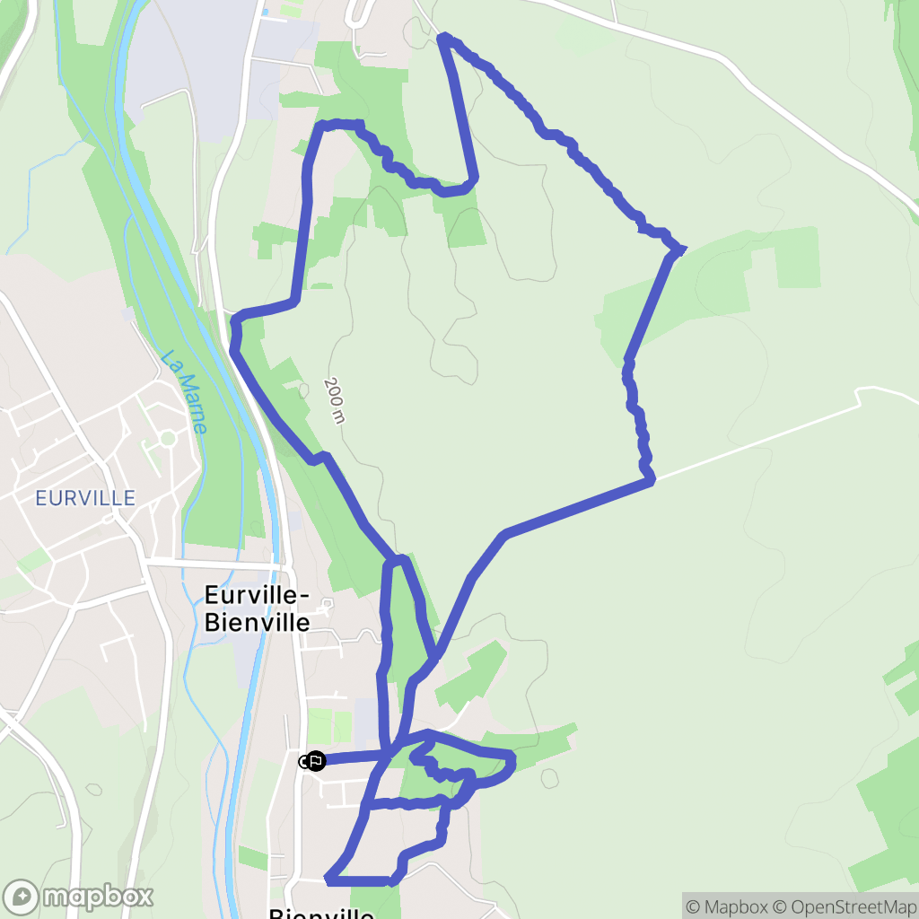 Eurville-Bienville : carte du parcours de randonnée - France
