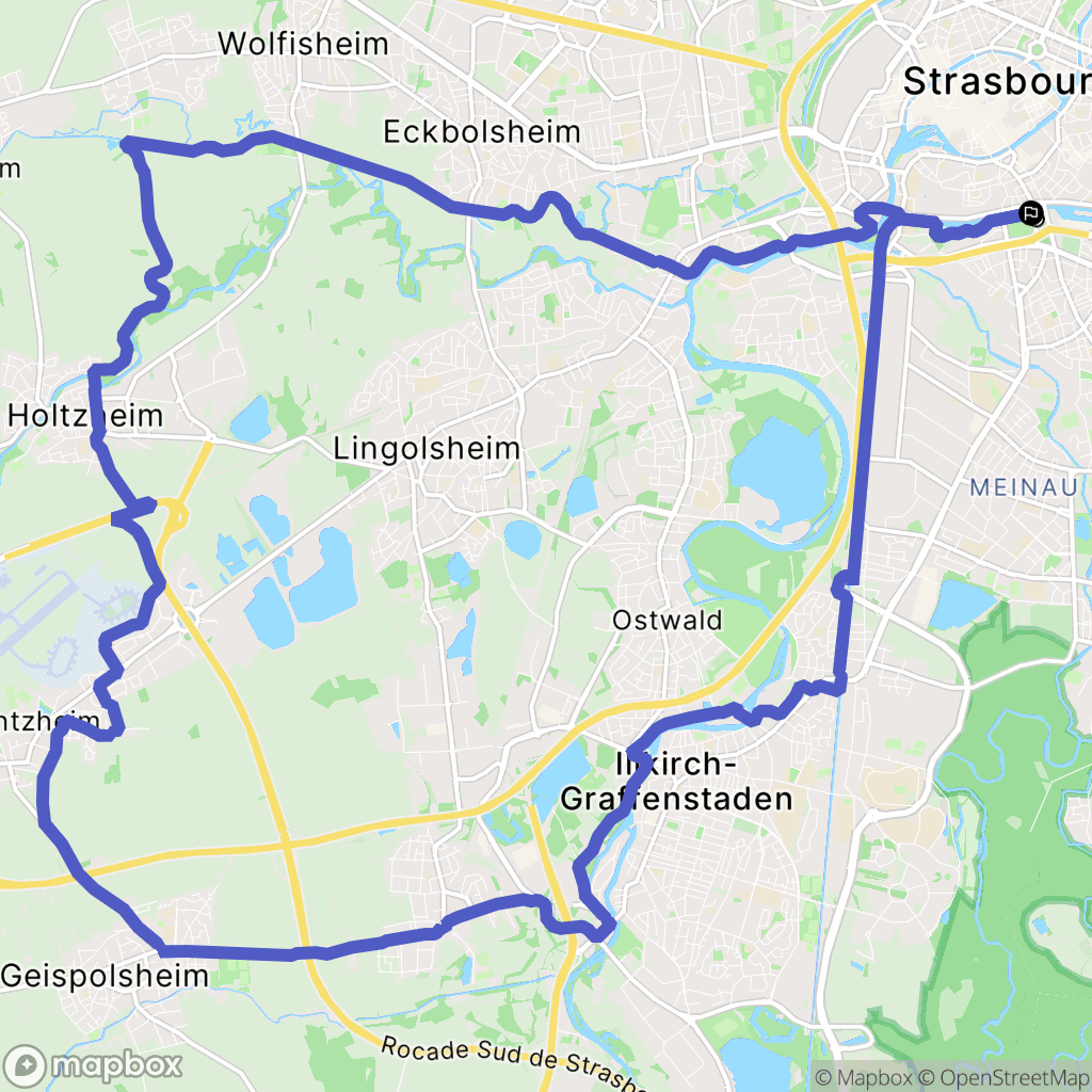 Strasbourg : carte du parcours de randonnée - France