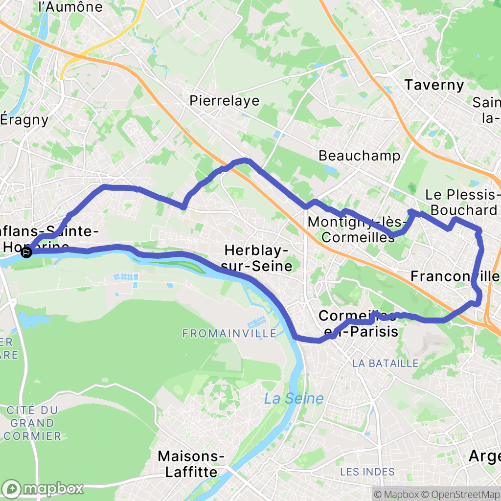 Conflans-Sainte-Honorine : carte du parcours de randonnée - France