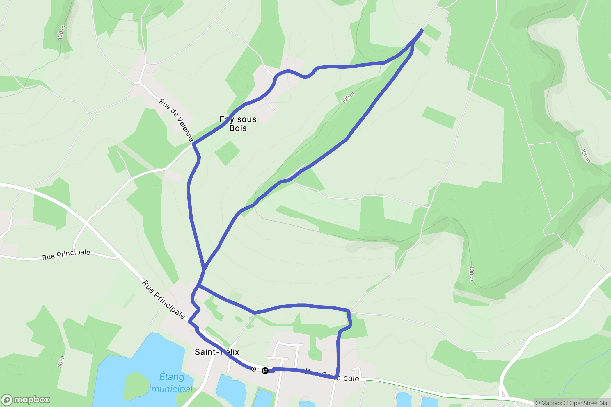 Saint-Félix : carte du parcours de randonnée - France