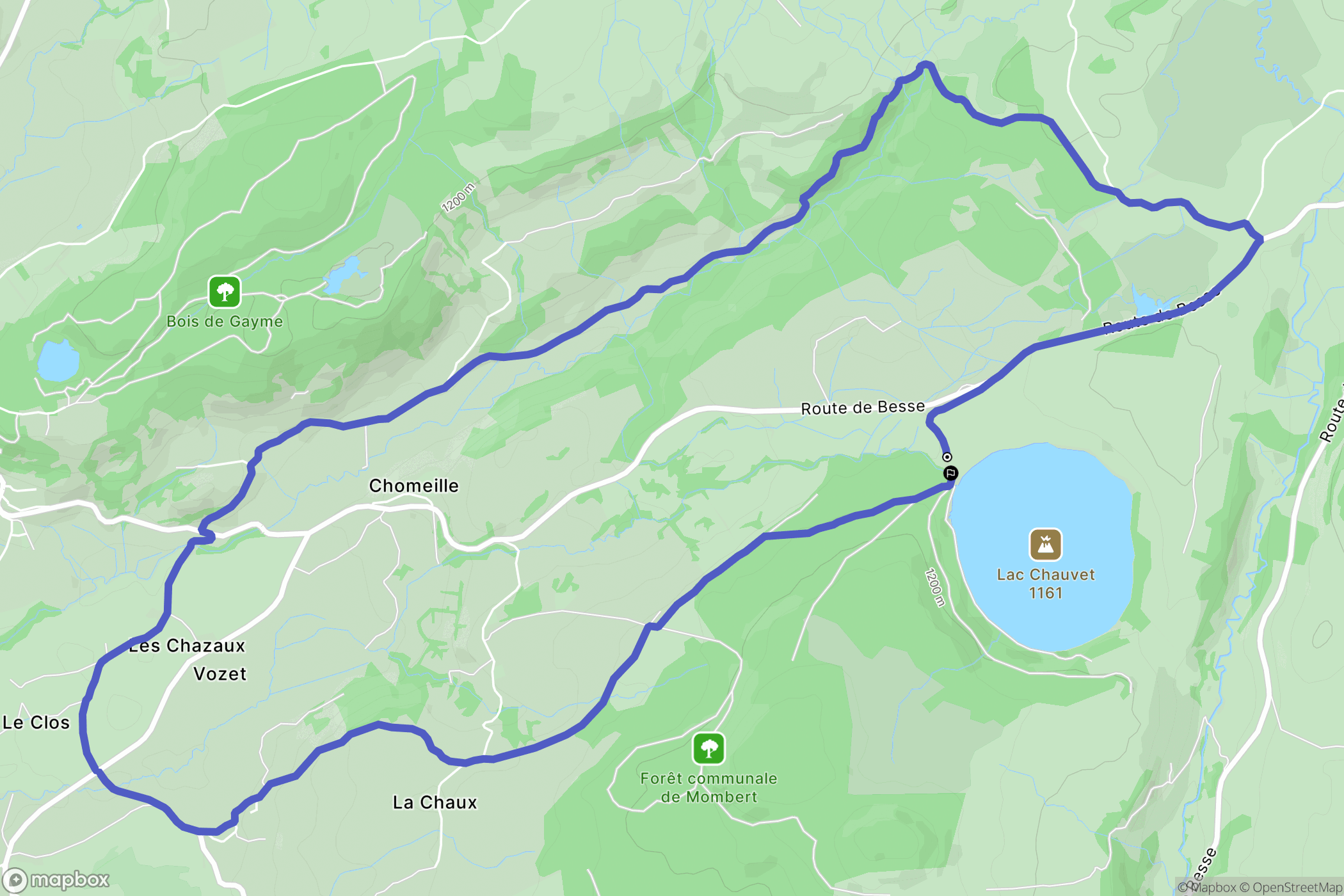 Picherande : carte du parcours de randonnée - France