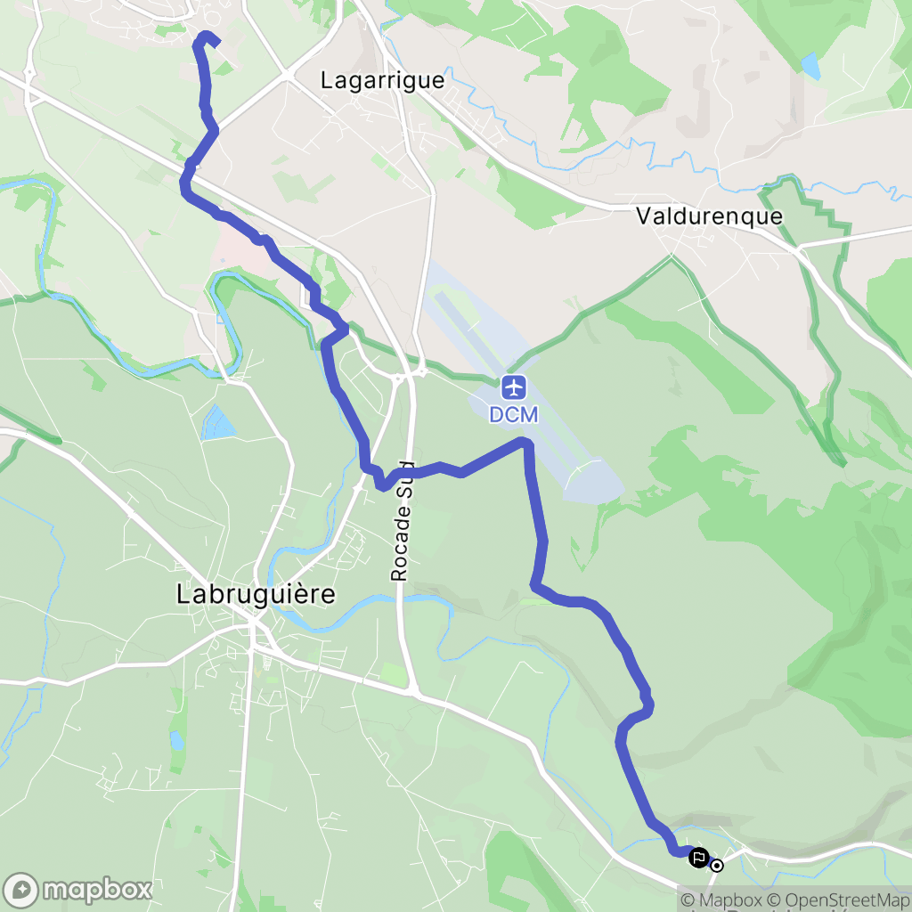 Caucalières : carte du parcours de randonnée - France