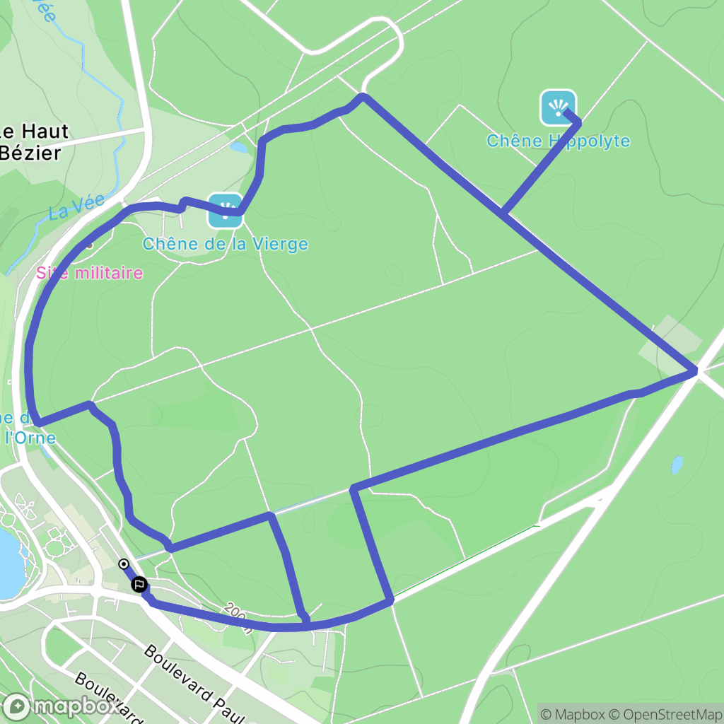 Bagnoles de l'Orne Normandie : carte du parcours de randonnée - France