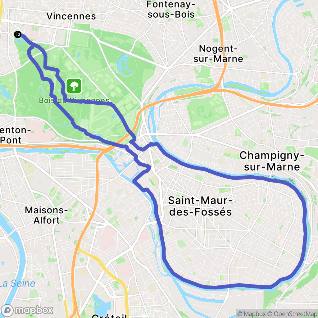 Saint-Mandé : carte du parcours de randonnée - France