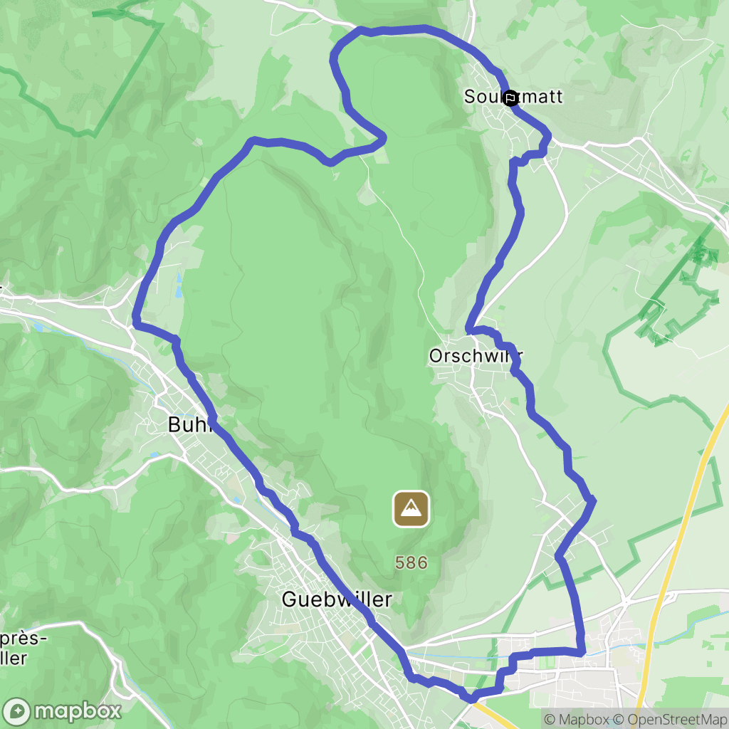 Soultzmatt : carte du parcours de randonnée - France