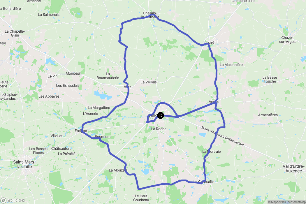 Candé : carte du parcours de randonnée - France