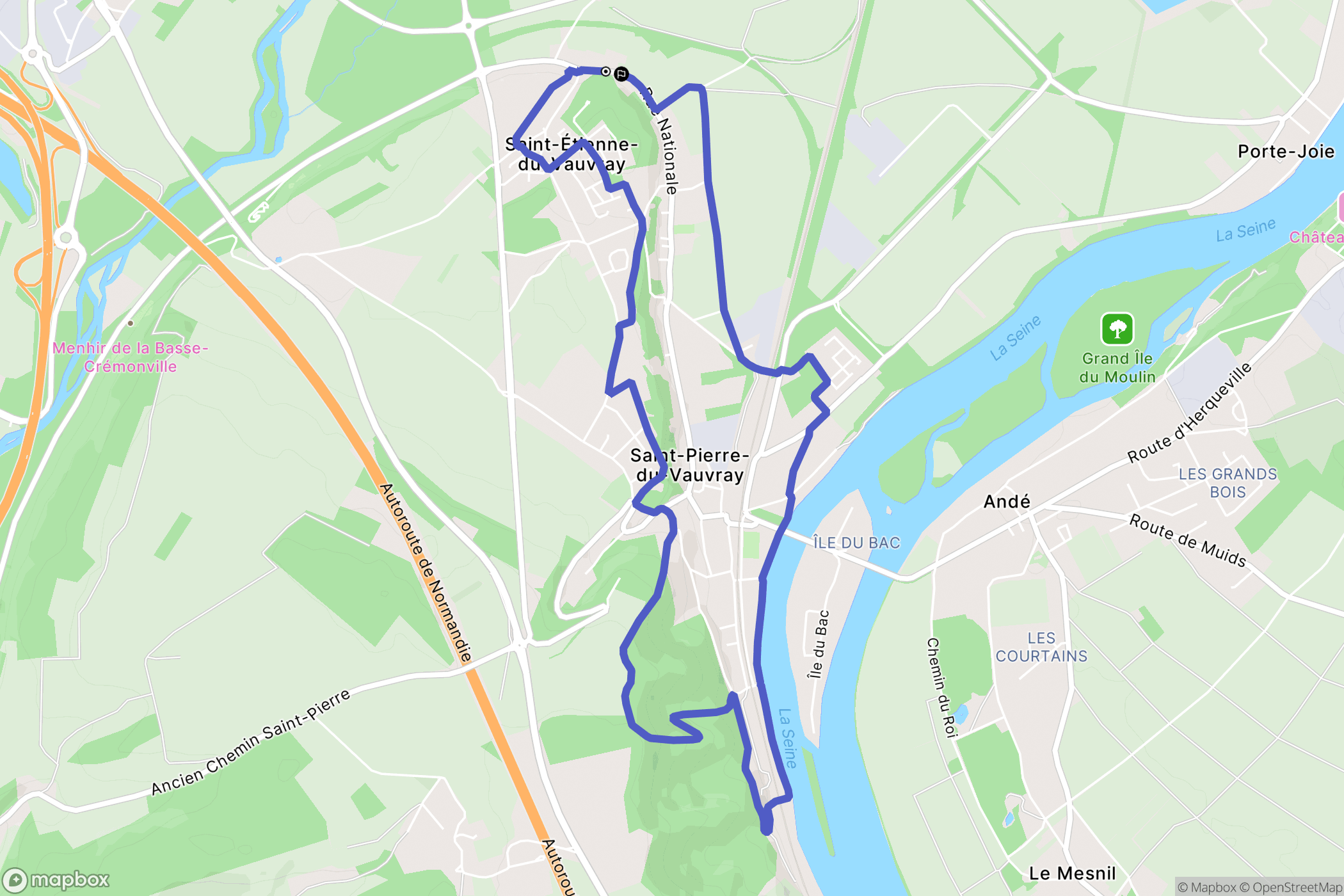 Saint-Étienne-du-Vauvray : carte du parcours de randonnée - France
