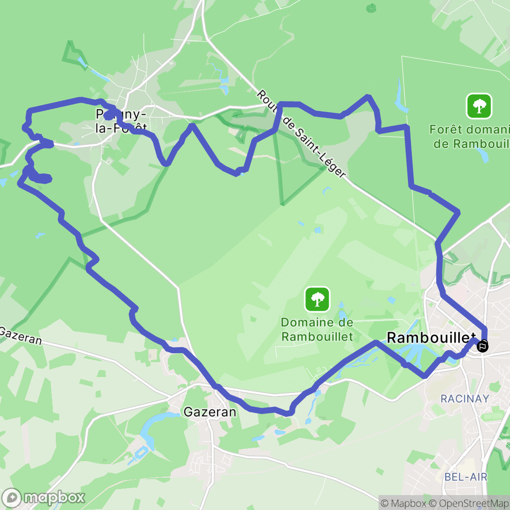 Rambouillet : carte du parcours de randonnée - France