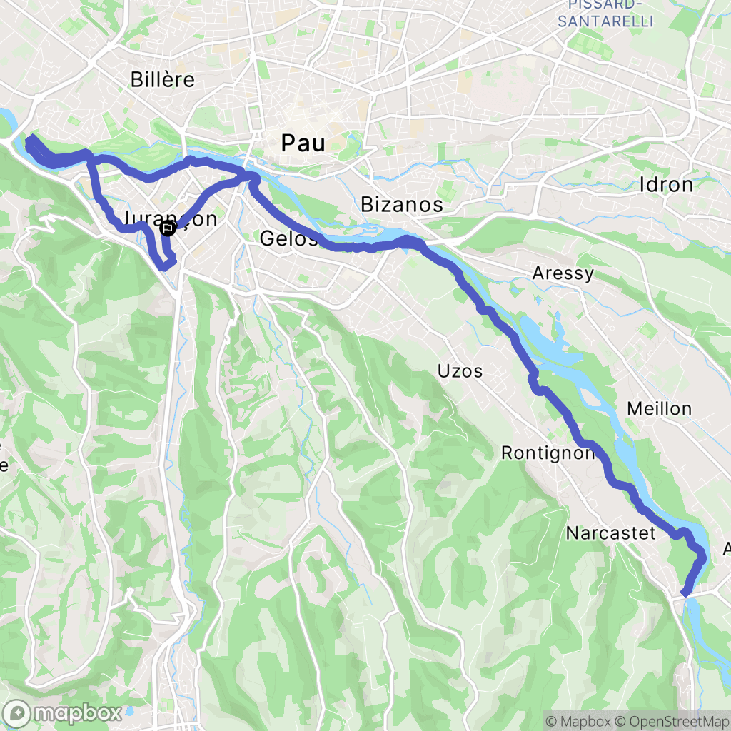 Jurançon : carte du parcours de randonnée - France