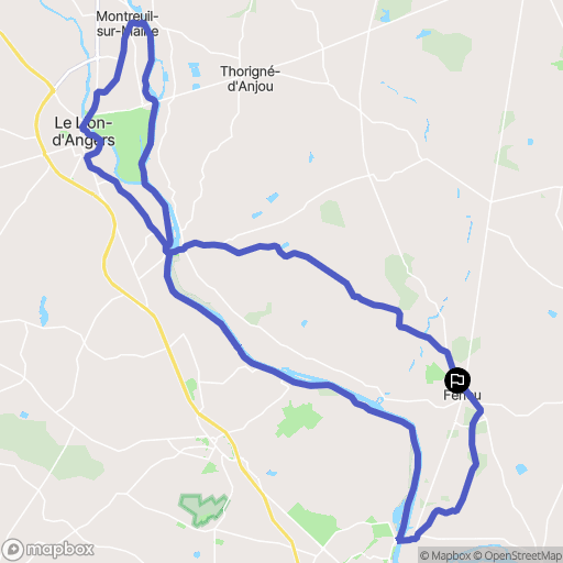 Feneu : carte du parcours de randonnée - France