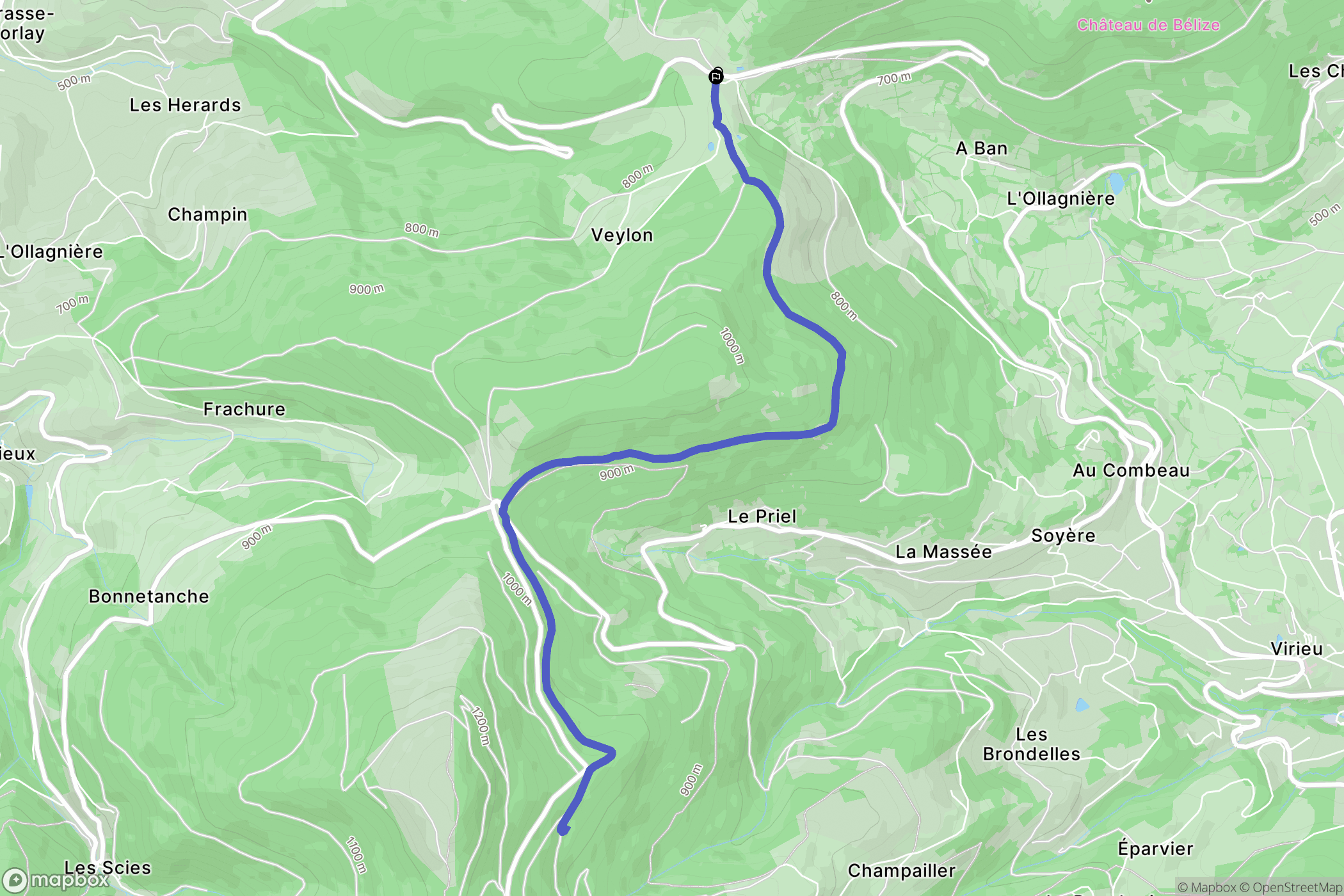 Pélussin : carte du parcours de randonnée - France