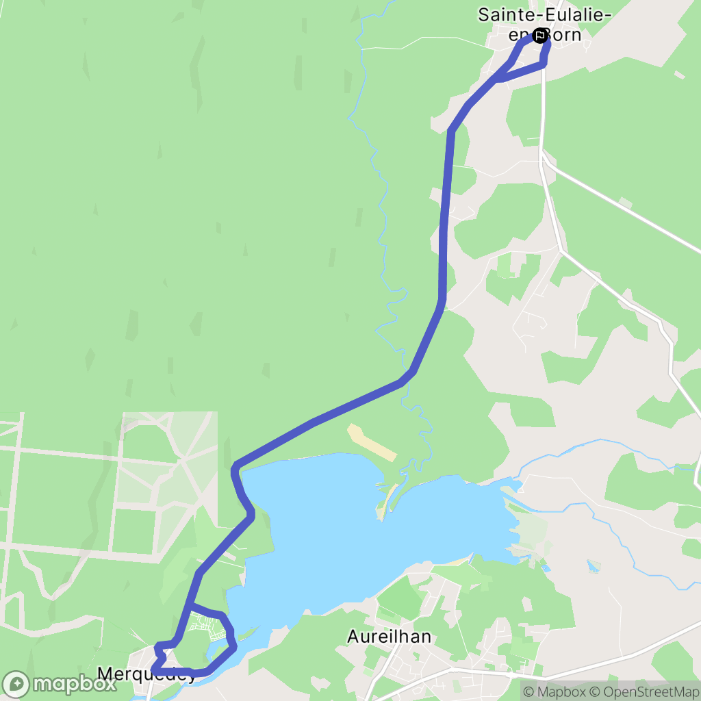 Sainte-Eulalie-en-Born : carte du parcours de randonnée - France