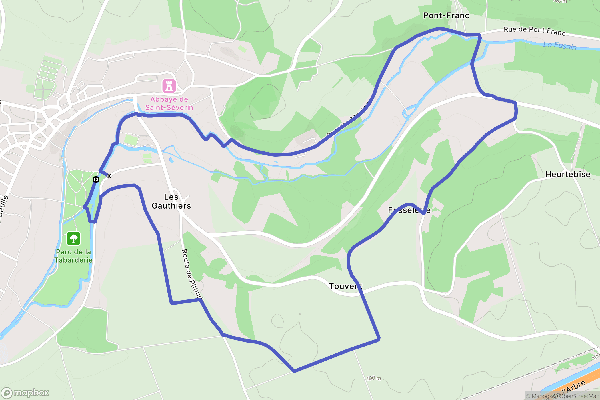 Château-Landon : carte du parcours de randonnée - France