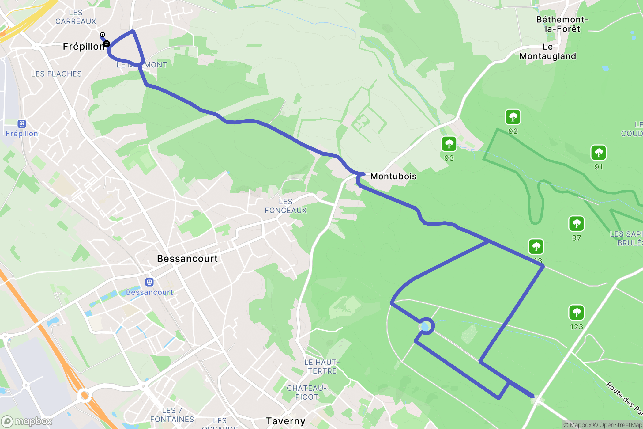 Frépillon: routekaart voor buitenactiviteiten - France