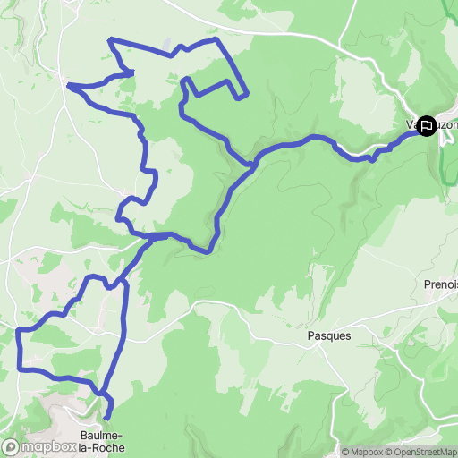 Val-Suzon : carte du parcours de randonnée - France