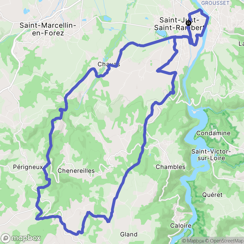Saint-Just-Saint-Rambert : carte du parcours de randonnée - France