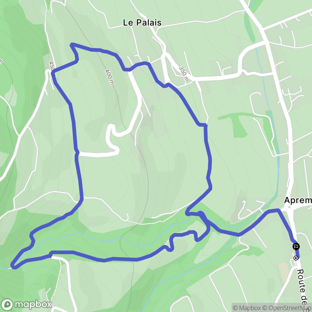 Apremont : carte du parcours de randonnée - France