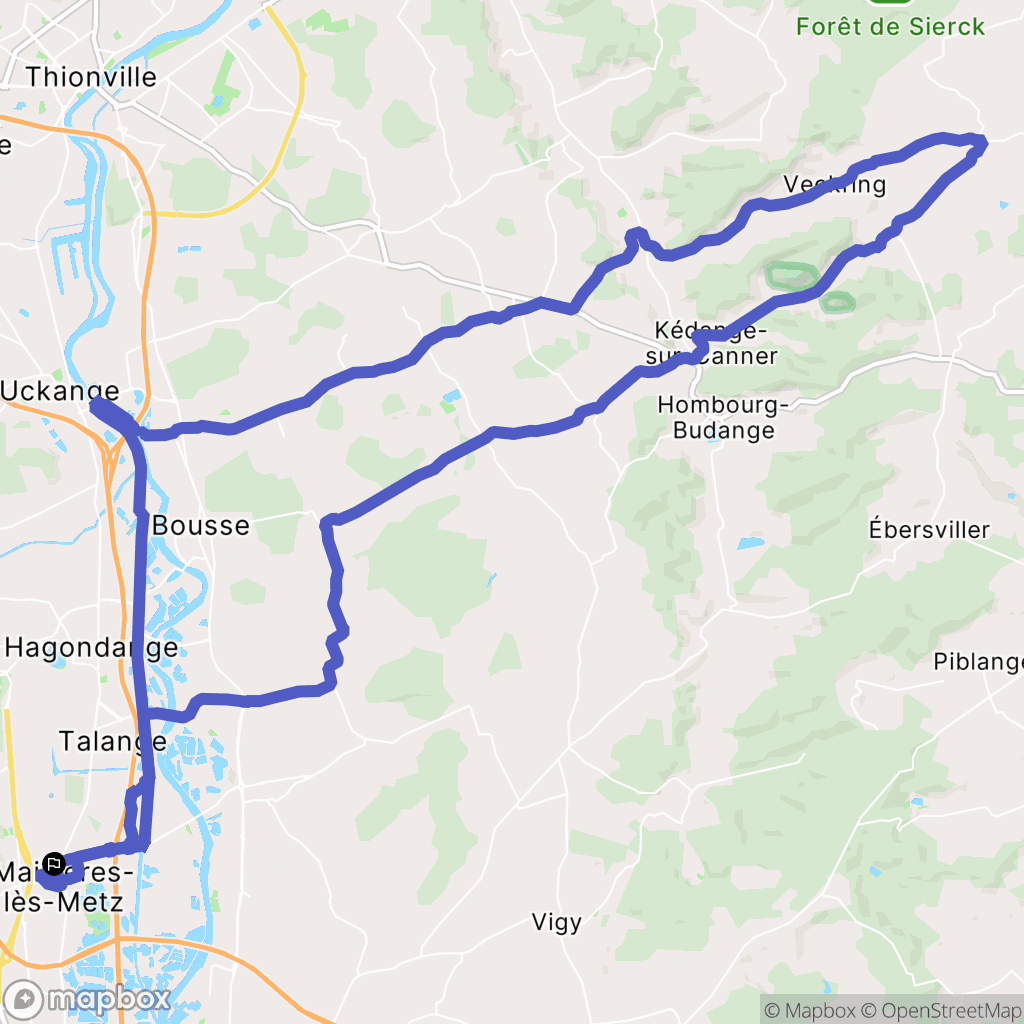 Maizières-lès-Metz : carte du parcours de randonnée - France