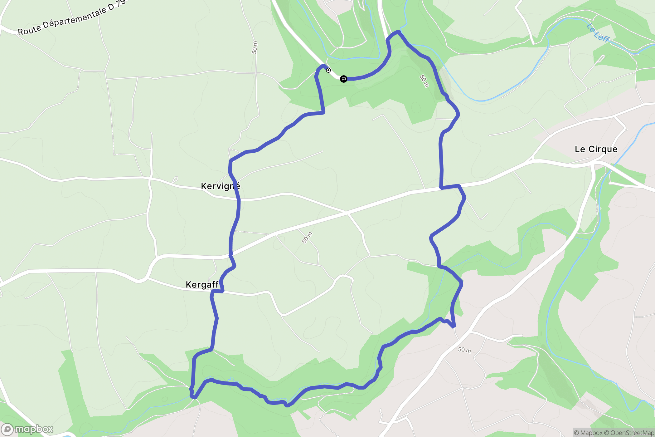Quemper-Guézennec : carte du parcours de randonnée - France