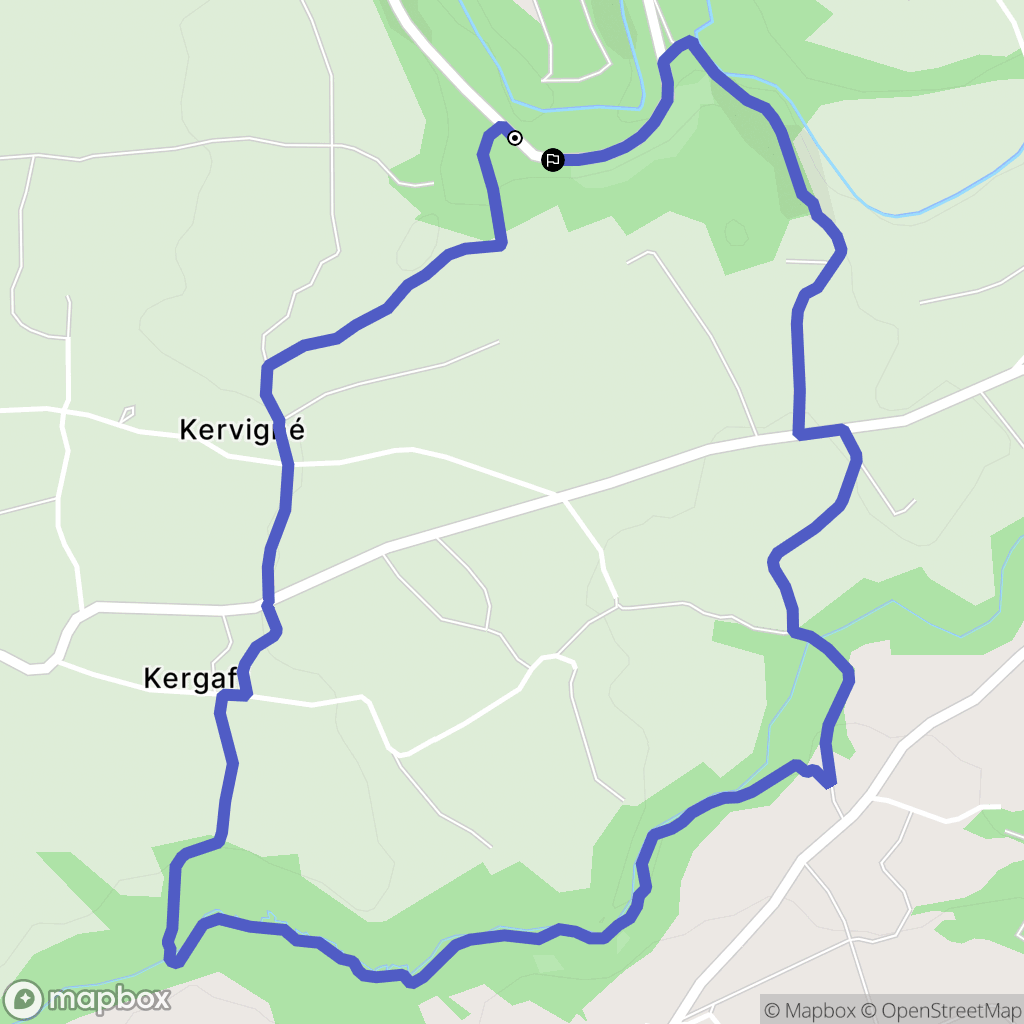 Quemper-Guézennec : carte du parcours de randonnée - France