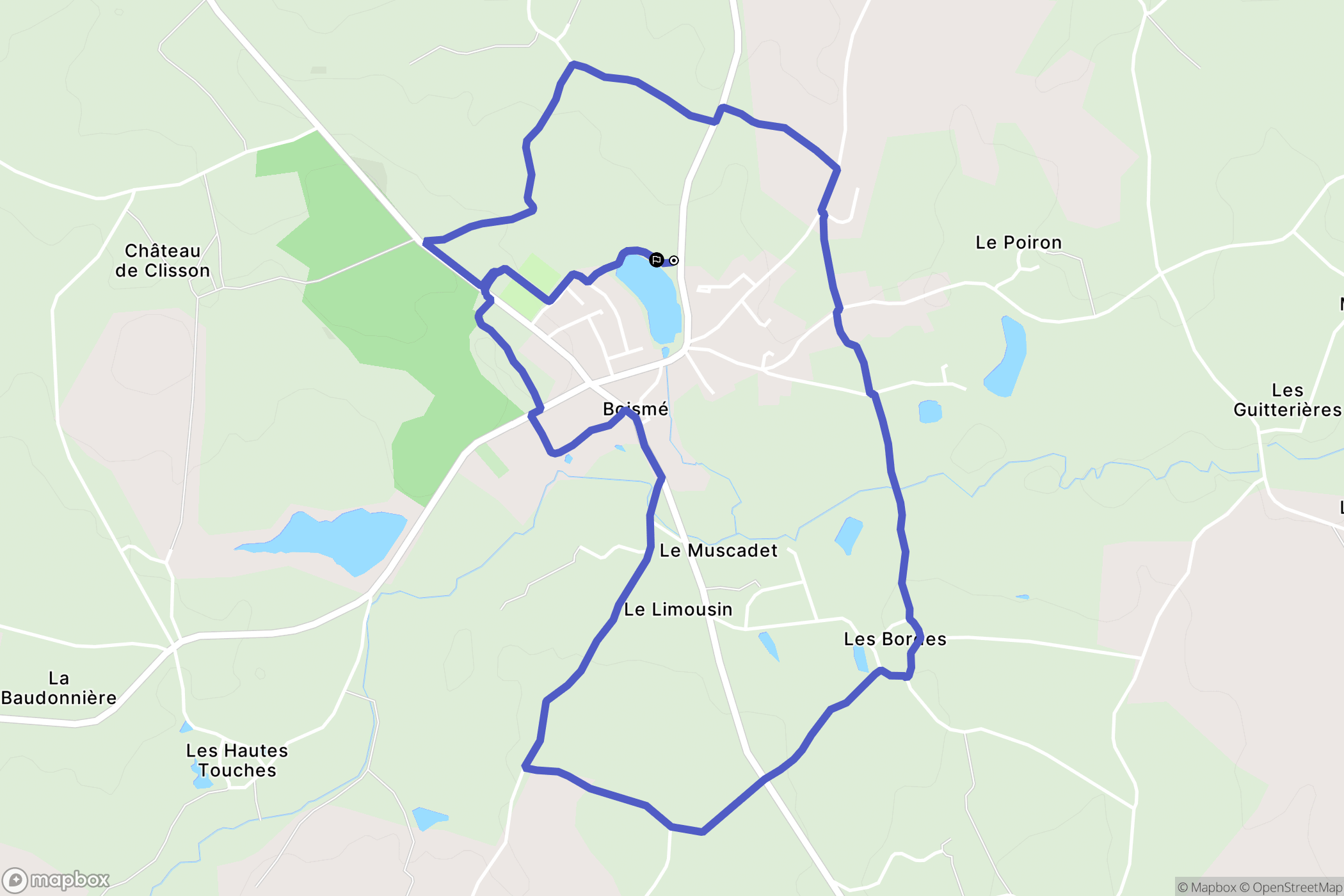 Boismé : carte du parcours de randonnée - France