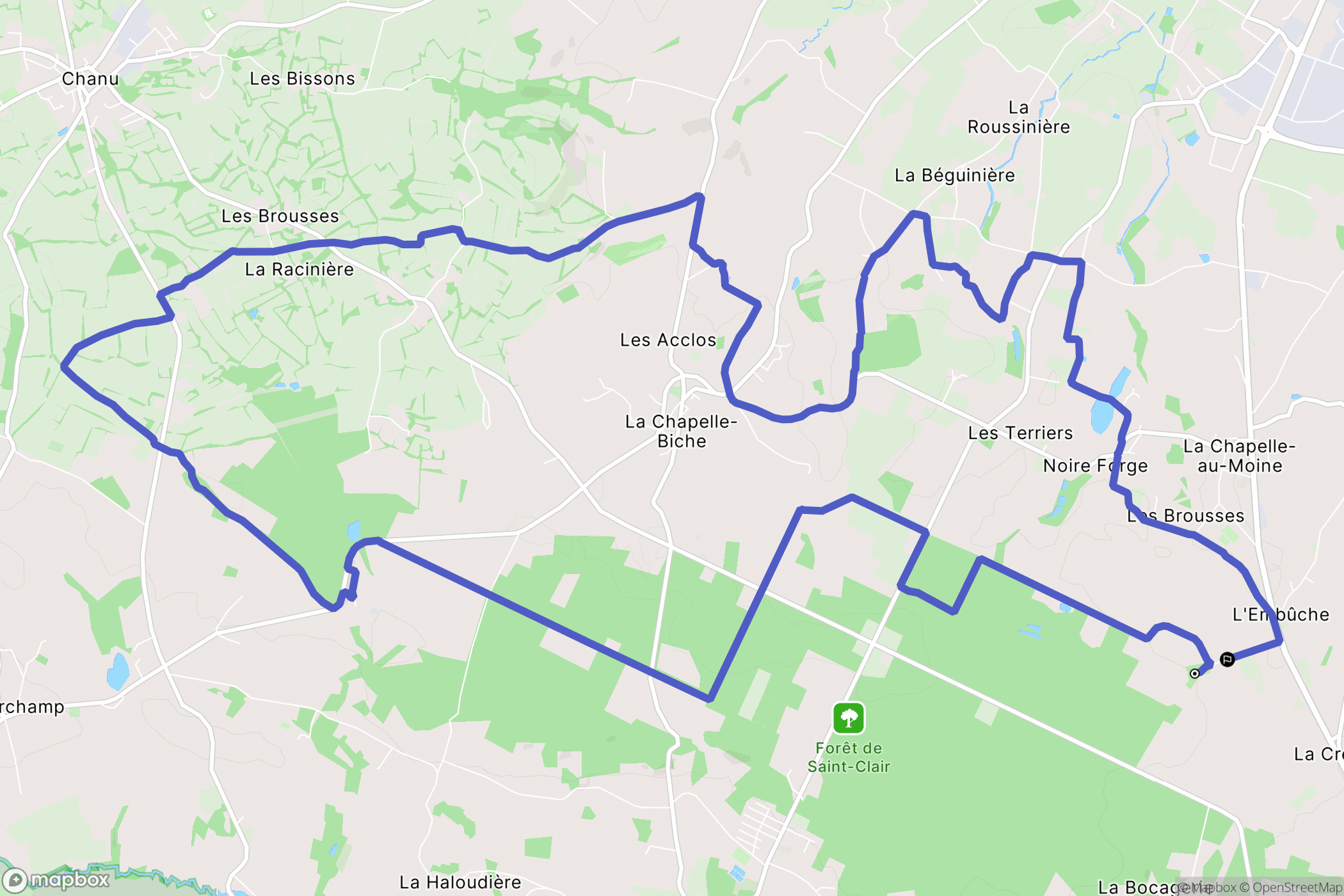 La Chapelle-au-Moine : carte du parcours de randonnée - France
