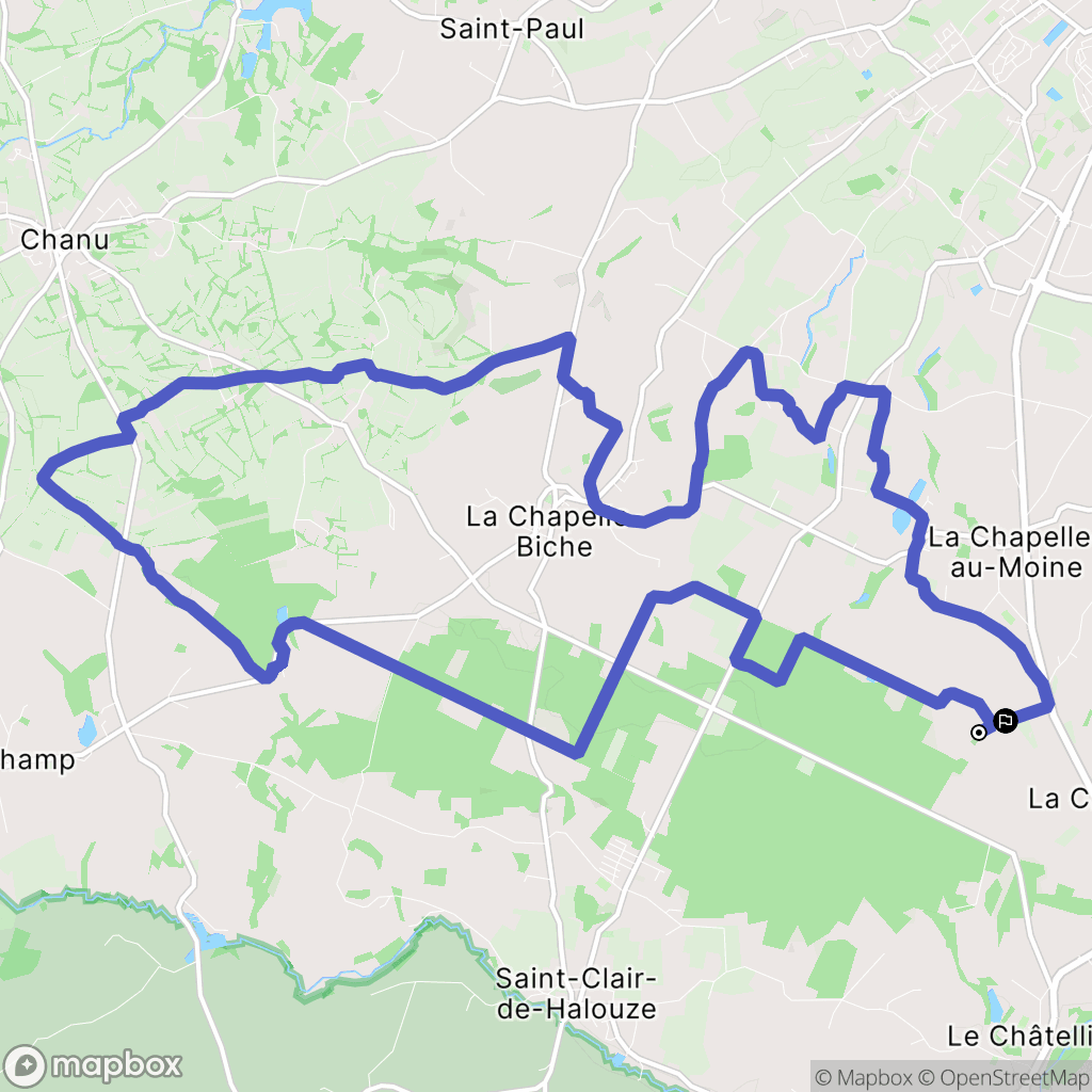 La Chapelle-au-Moine : carte du parcours de randonnée - France