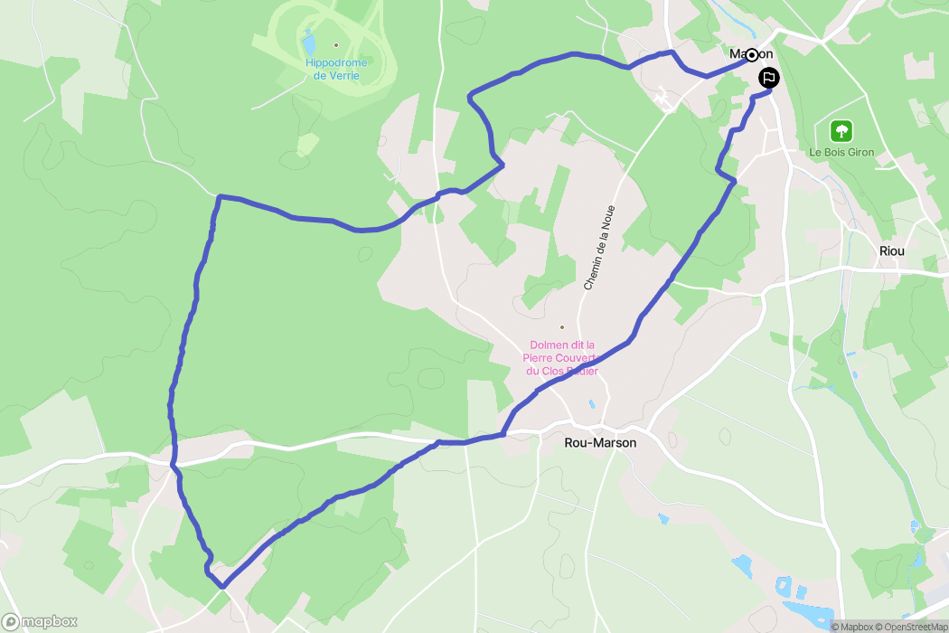 Rou-Marson : carte du parcours de randonnée - France