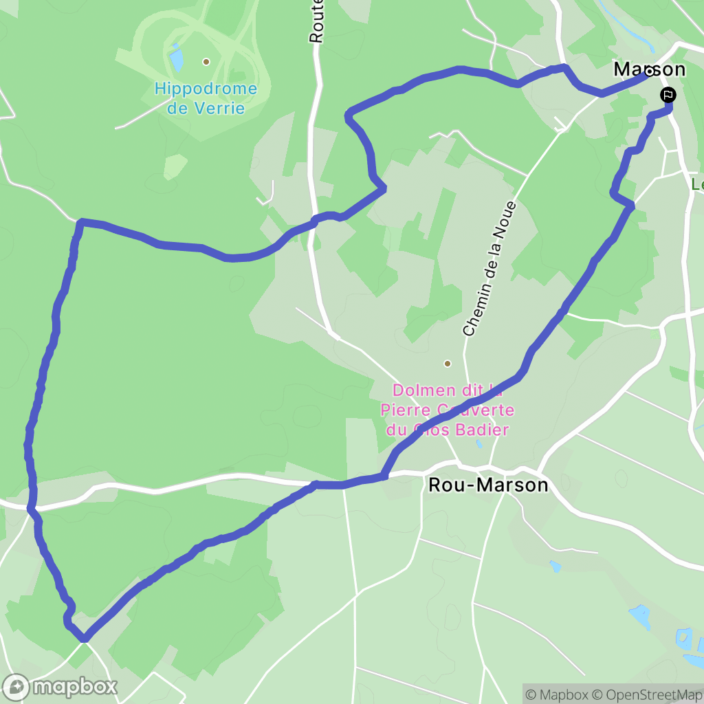 Rou-Marson : carte du parcours de randonnée - France