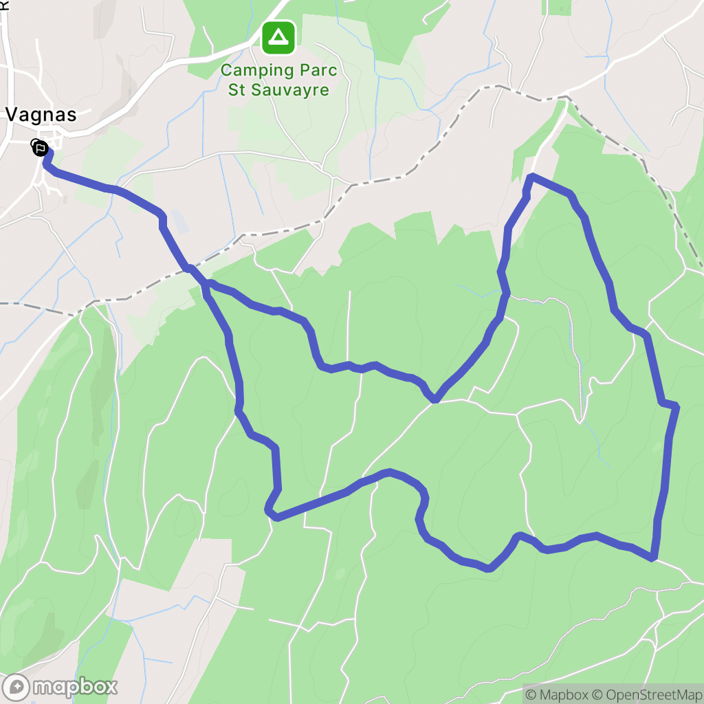 Vagnas : carte du parcours de randonnée - France