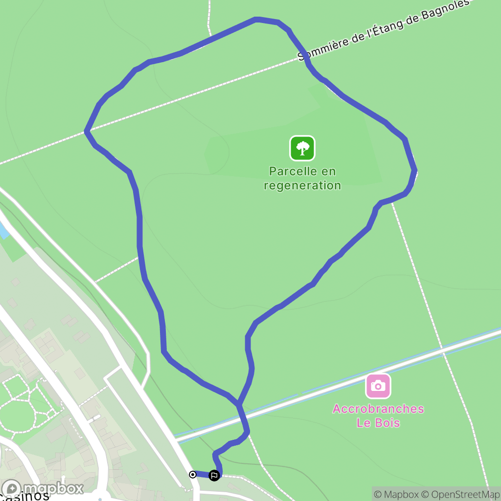 Bagnoles de l'Orne Normandie : carte du parcours de randonnée - France