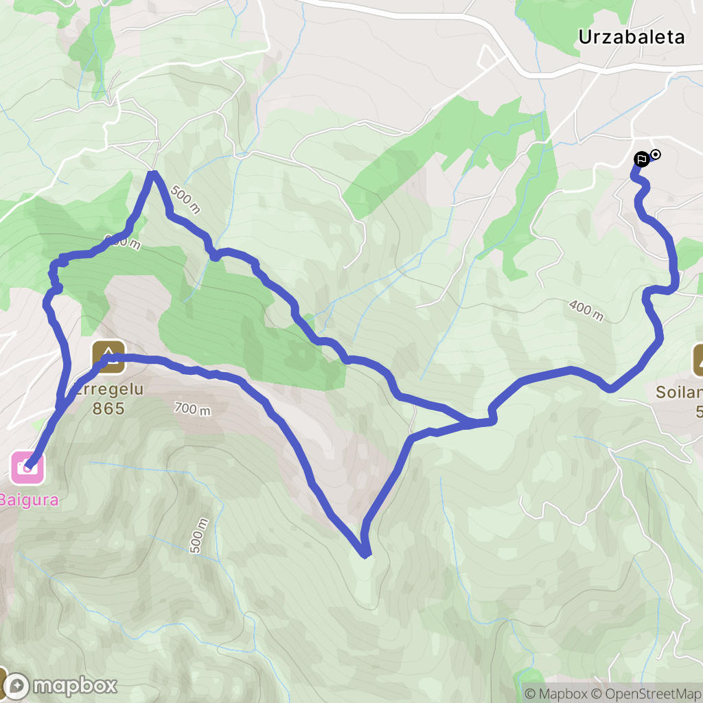 Hélette : carte du parcours de randonnée - France