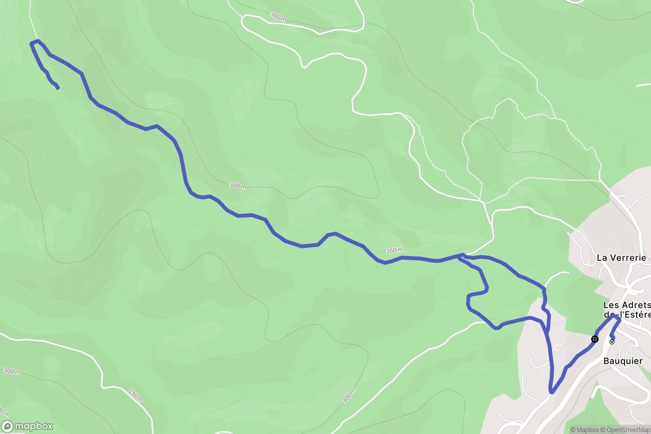 Les Adrets-de-l'Estérel : carte du parcours de randonnée - France