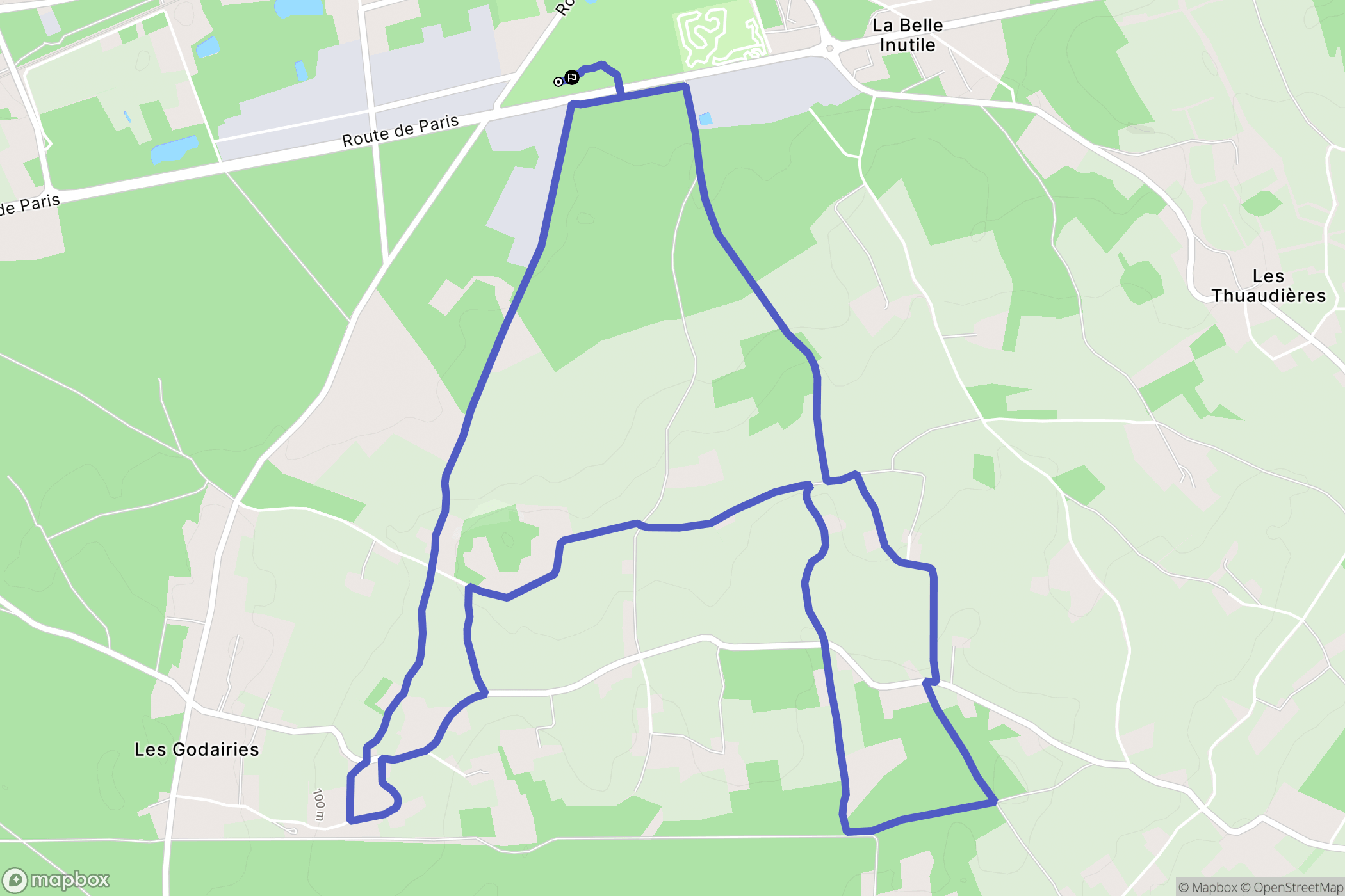 Soulitré : carte du parcours de randonnée - France