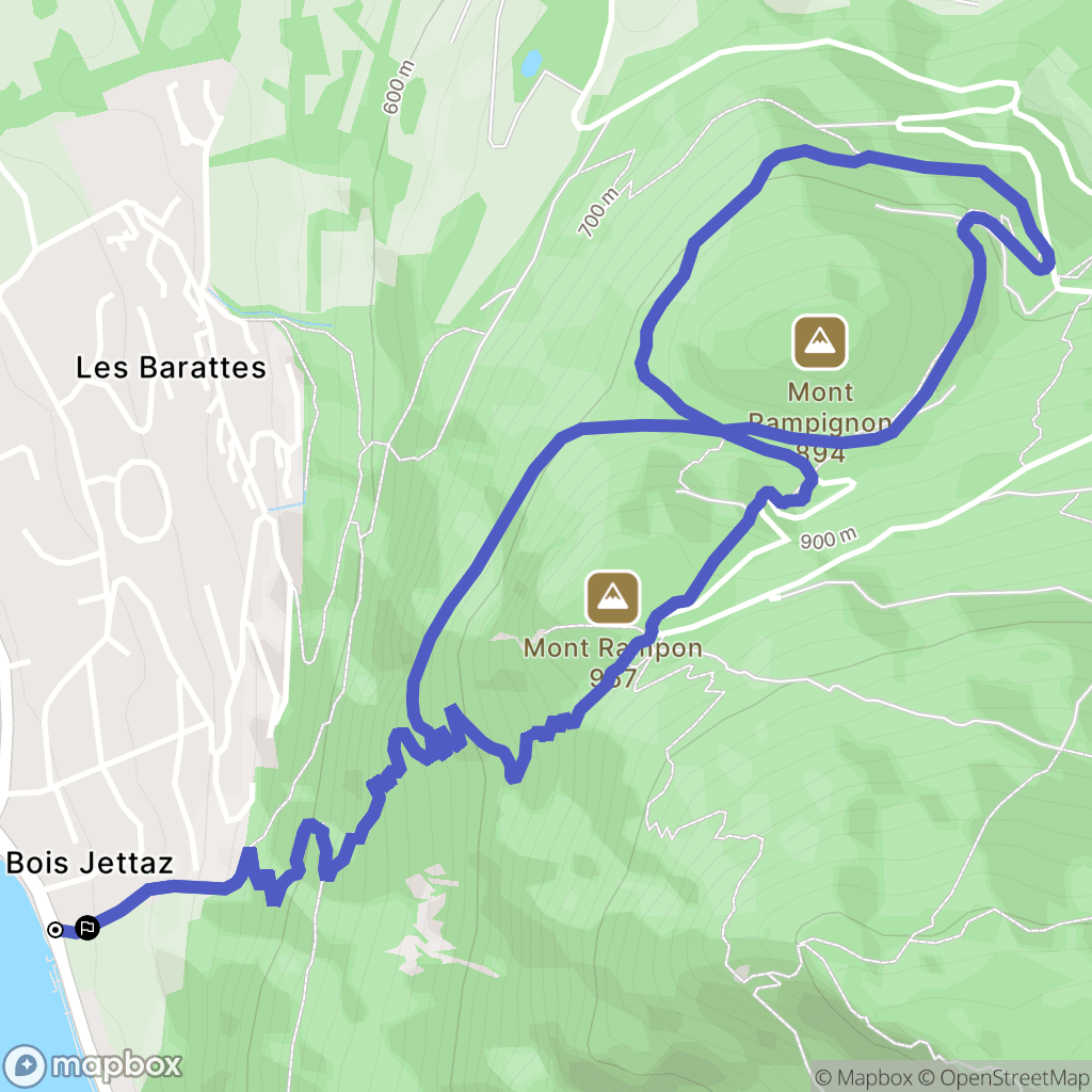 Annecy : carte du parcours de randonnée - France
